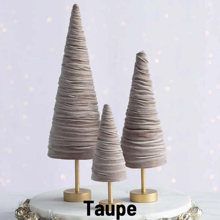 Handmade Pedestal Velvet Trees (Set of 3)