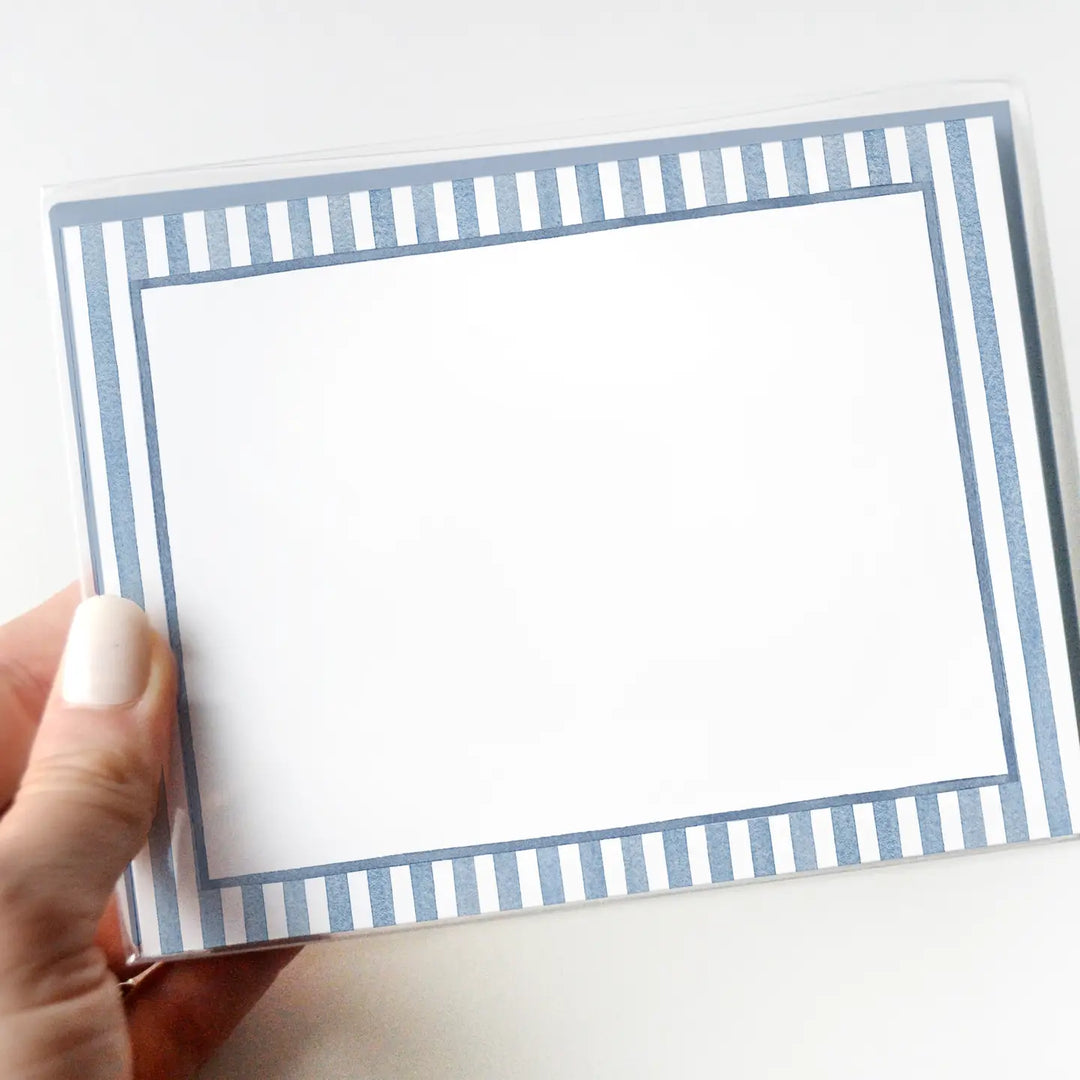 Blue Stripe Notecards (Set of 8)