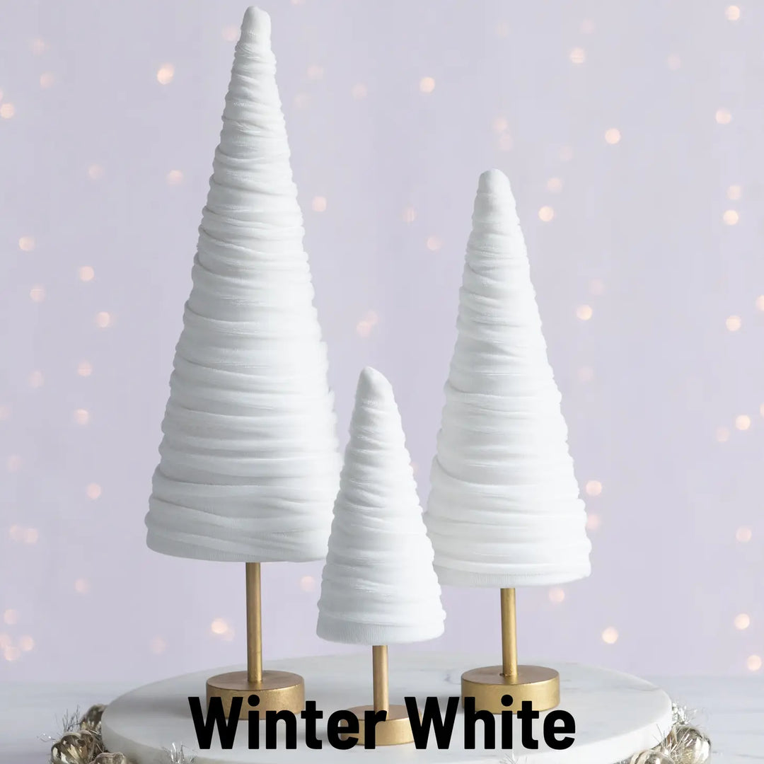 Handmade Pedestal Velvet Trees (Set of 3)