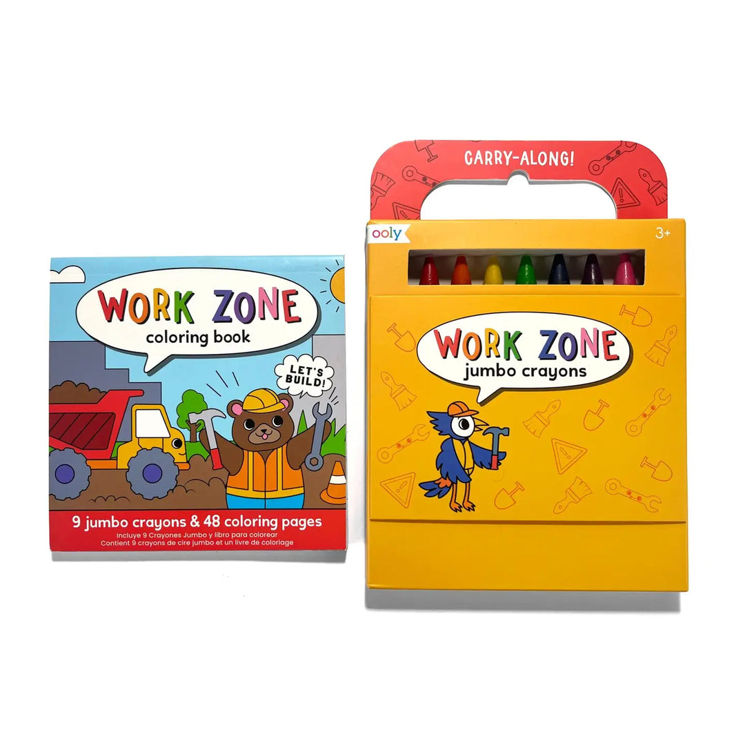 Carry Along Crayon and Coloring Book Kit - Work Zone