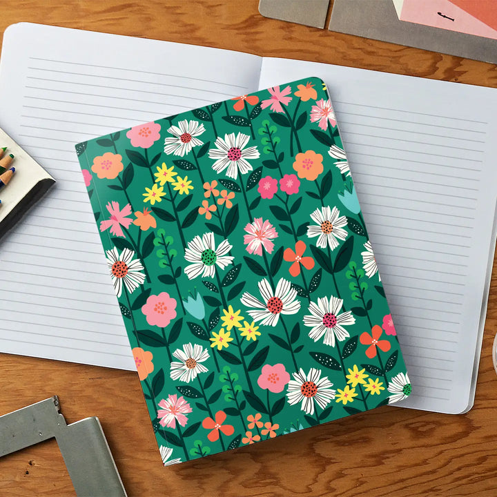 Green Cosmos Medium Layflat Journal Notebook