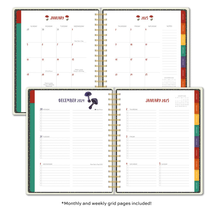 2025 Mushrooms High Note Deluxe Hardcover Planner (August 2024-December 2025)