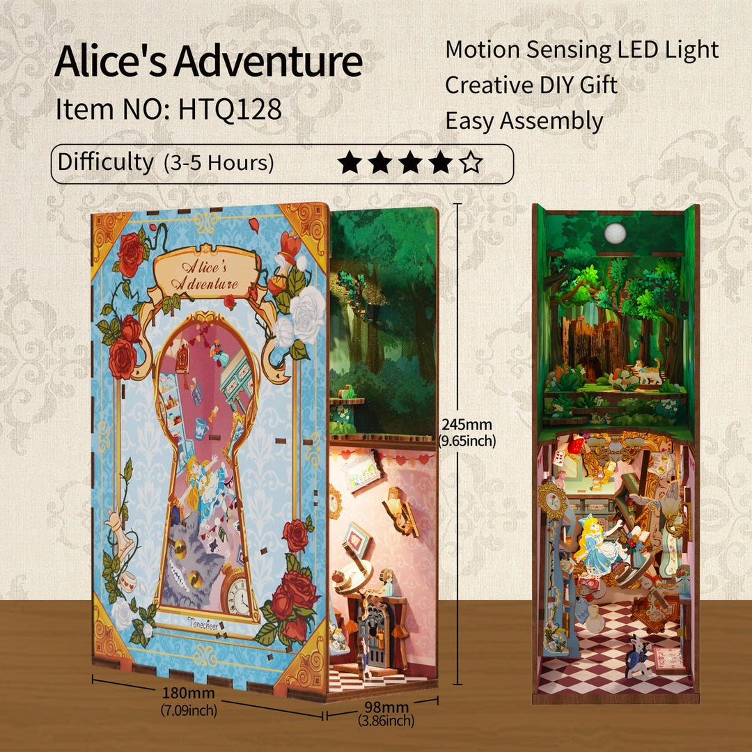 DIY Miniature House Book Nook Kit: Alice's Adventure