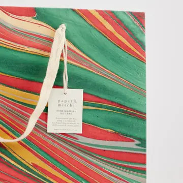 Hand Marbled Gift Bags - Striations Festive Mix