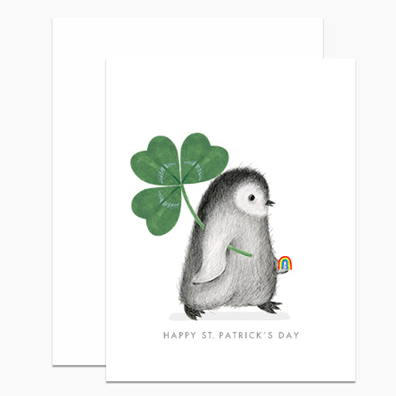 St. Patrick's Day Penguin Card