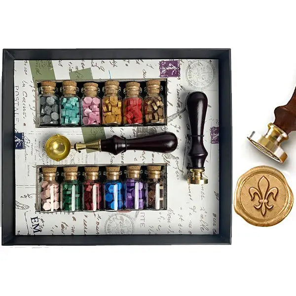 Bead Sealing Wax Kit Gift Set - Fleur de lis