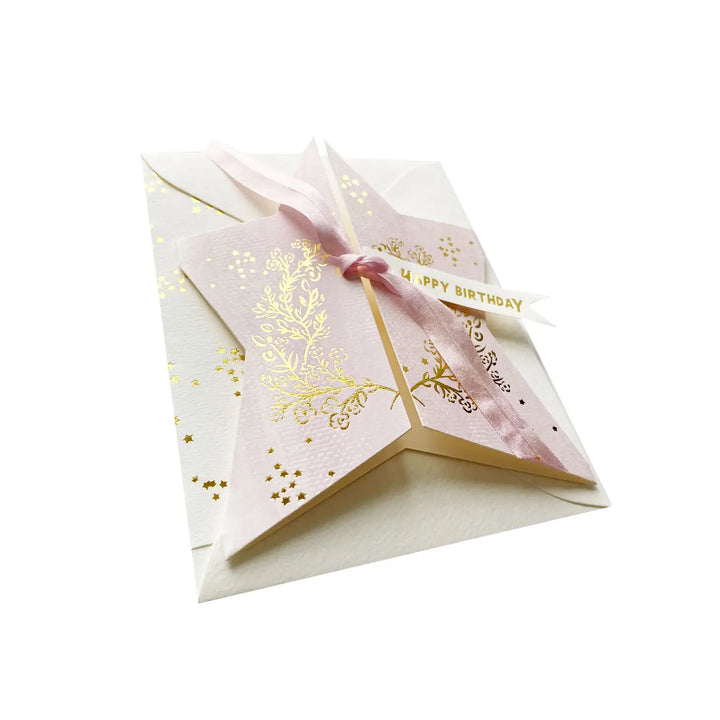 Lilac Gold Star Birthday Card