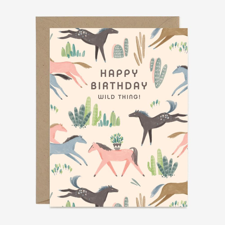 Wild Mustang Birthday Card