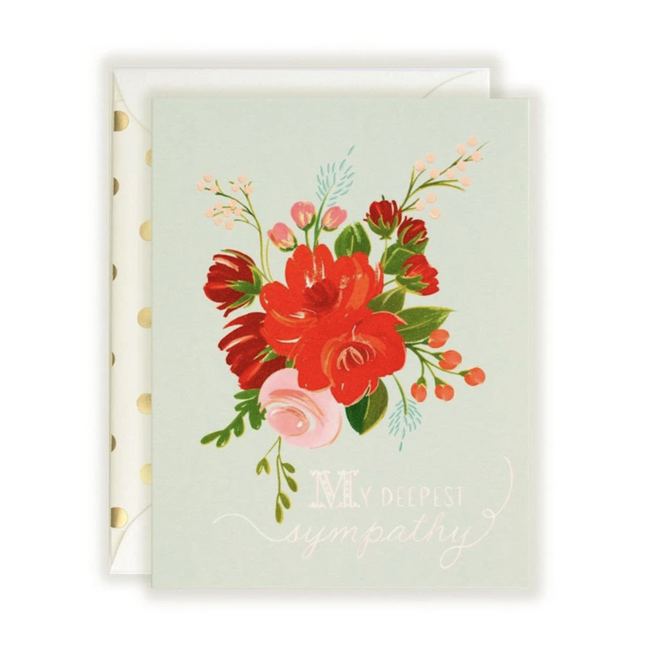 With Sympathy Floral Card