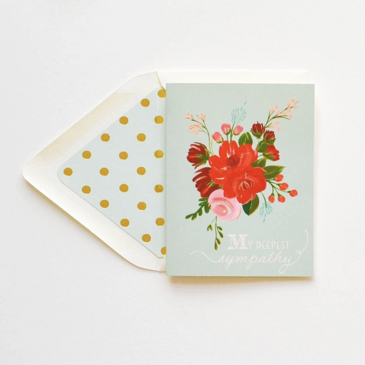 With Sympathy Floral Card