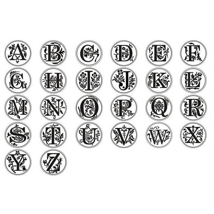 Wax Seal Stamp - Alphabet Round