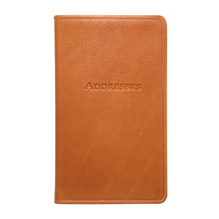 Pocket Address Book - British Tan Traditional Leather