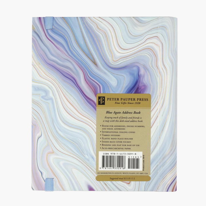 Blue Agate Address Book - Large