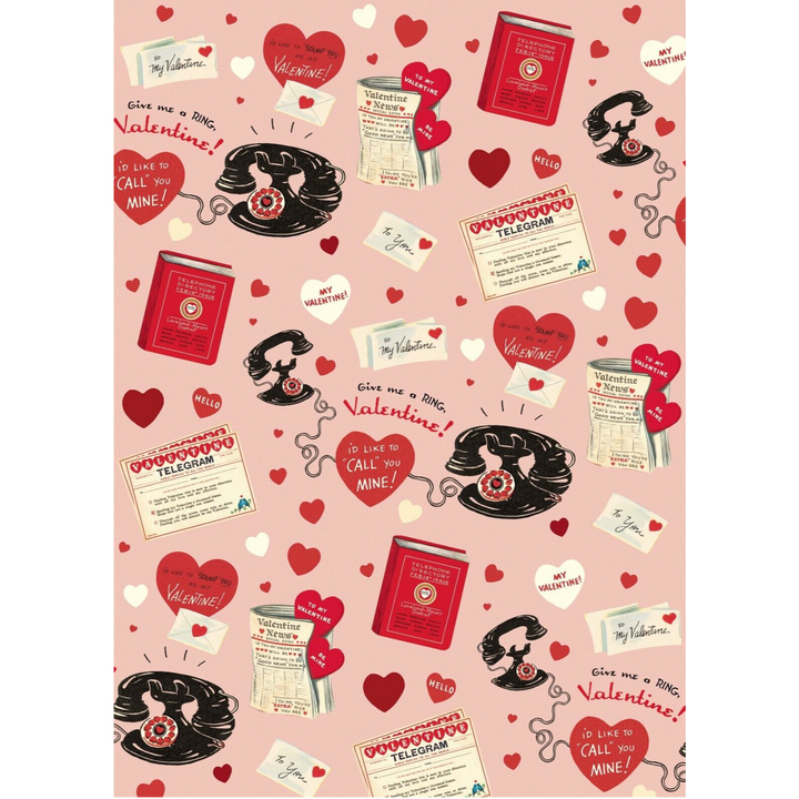 Cavallini Flat Wrap - Valentine Message