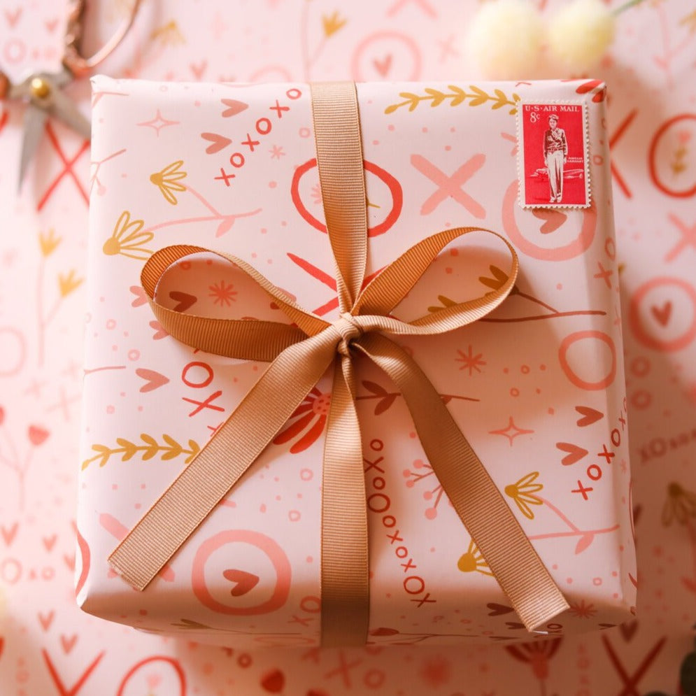 Vintage Dennison Valentine Girls Gift Wrap