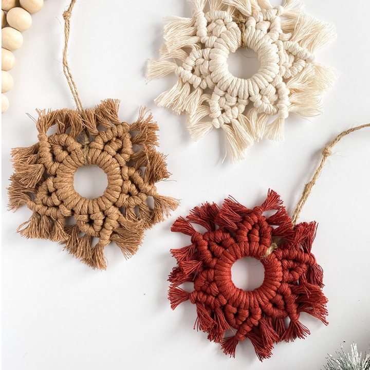 Boho Macrame Snowflake Ornament