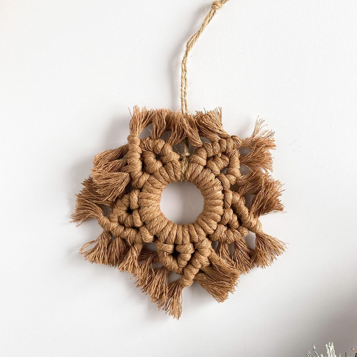 Boho Macrame Snowflake Ornament