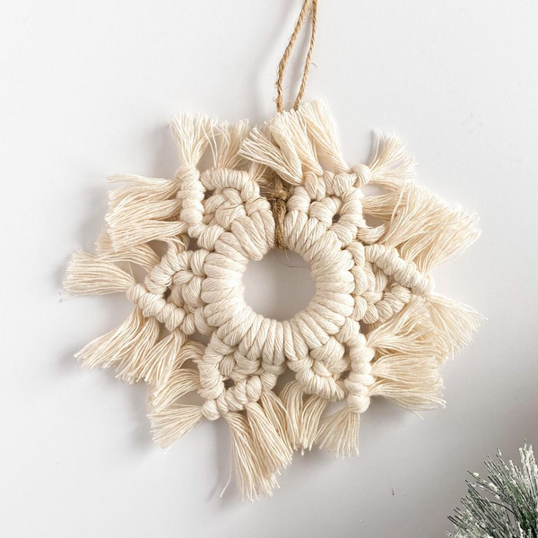 Boho Macrame Snowflake Ornament