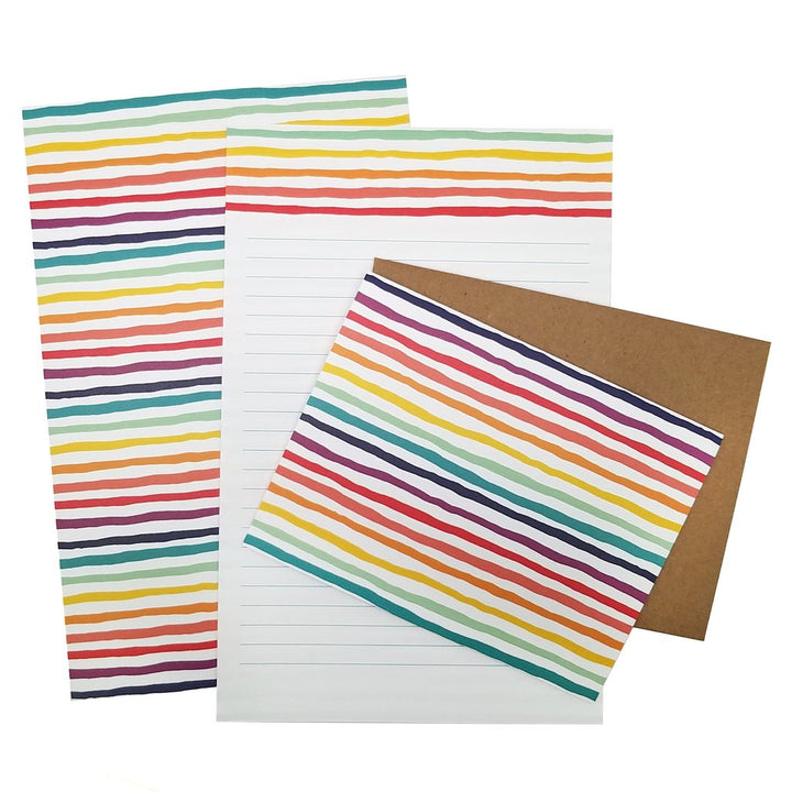 Rainbow Striped Letter Writing Set